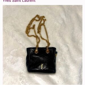 Yves Saint Laurent Quilted Black Crossbody with Gold Chain